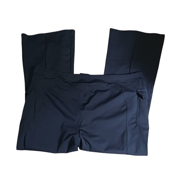 Halara High Waisted Button Flare Casual Cargo Pants  Sz 3XL Womens Black Side Fl - Picture 3 of 10